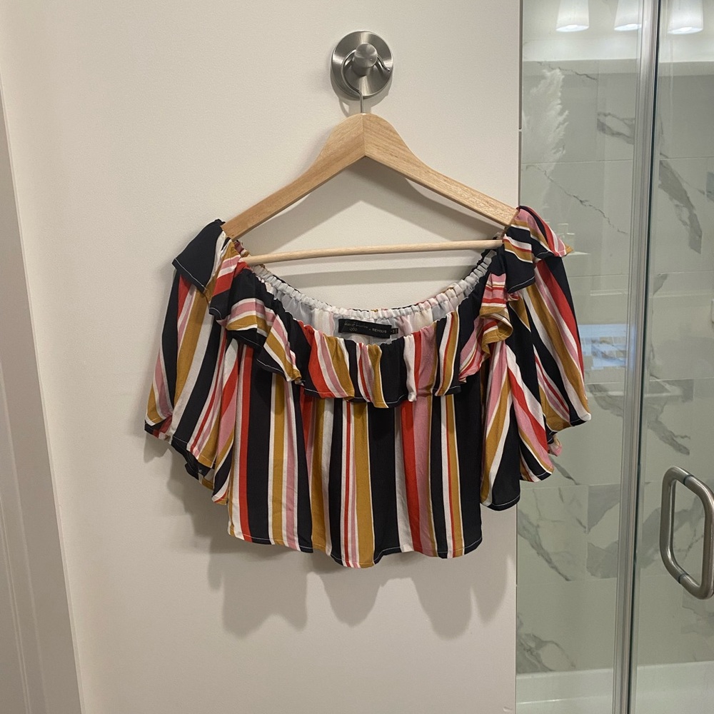 House of Harlow x Revolve Cropped Off-The-Shoulder Blouse Top